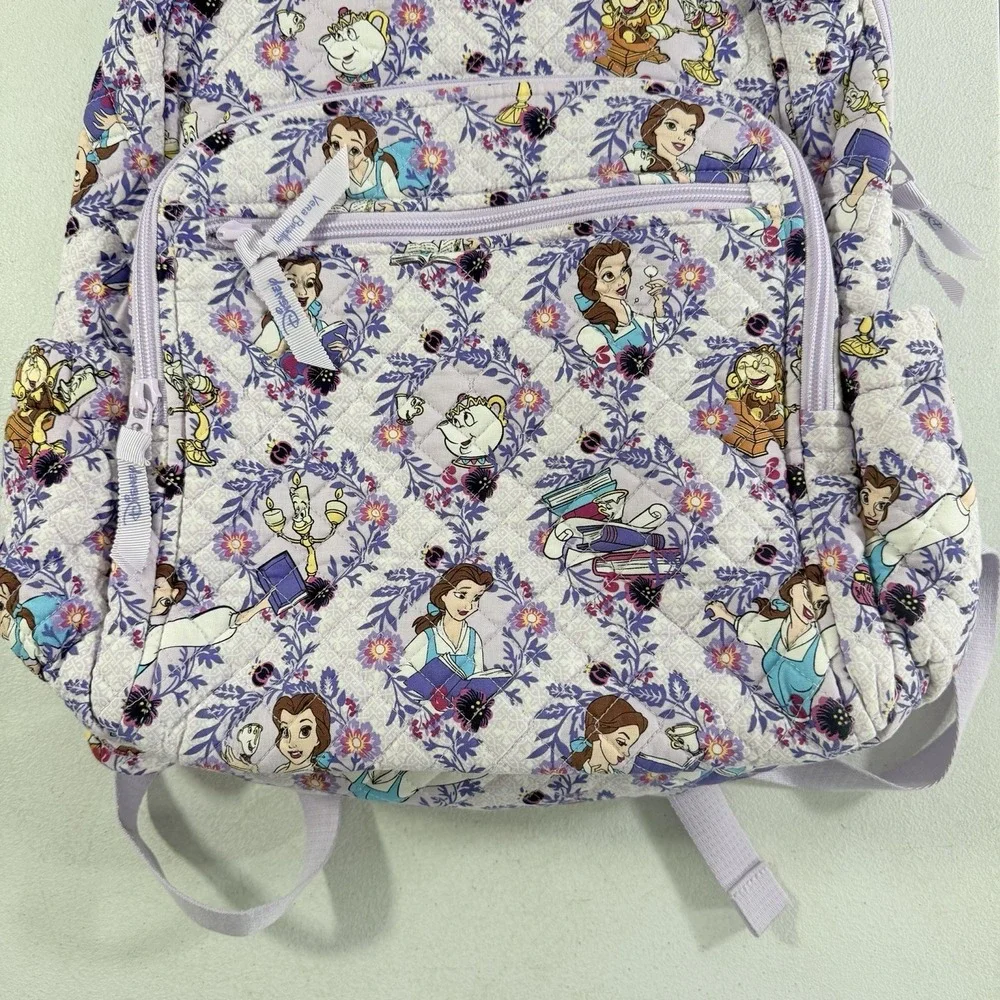 Vera Bradley Belle Floral Campus Backpack Beauty & Beast Disney Full Size Purple